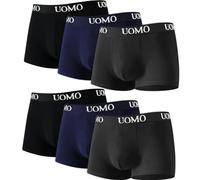 Boxer Hommes Coton Lot de 6, Caleçons Homme Coton Confortable, Respirant,Elastique, Hypoallergénique (2 Noir, 2 Bleu, 2 Gris, 6XL)