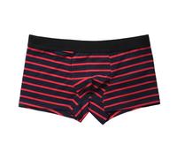 Boxer Hommes Rigolo,Boxer Homme Long,Men''s Underwear 2 sous-vêtements Quotidiens rayés Taille Basse pour Hommes Confortables et à la Mode (Red, XXL)
