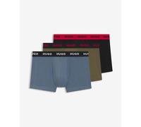 HUGO Lot de trois boxers courts en coton stretch avec taille logotée - Style TRUNK TRIPLET PACK, 50532611 Noir / Vert / Bleu M