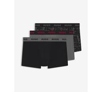Boxer HUGO Trunk Triplet Design noir gris rouge (3 unités) - S