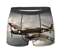 Boxer humoristique pour homme, imprimé avion de la Seconde Guerre mondiale