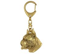 Boxer I - Porte-clés doré avec chien, décoration de sac à main, accessoire de lu