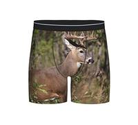 Boxer imprimé cerf pour homme, short de chasse extensible, pour homme, petit ami, papa, Noir , XL