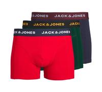 JACK & JONES Boxers 'JWHJAMES' bleu foncé / vert foncé / rouge vif / blanc, Taille S