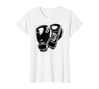 Boxer, Kickboxing, Gants de Boxe, compétitions de Boxe T-Shirt Graphique avec Valeur, Femme, Blanc, L