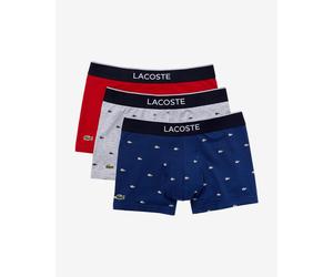 Boxer Lacoste Casual Signature bleu gris rouge (3 unités) - L