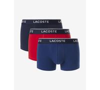Boxer Lacoste en coton stretch avec logo bleu marine rouge blanc (3 unités) - L