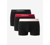Boxer Lacoste en coton stretch noir rose rouge (3 unités) - S