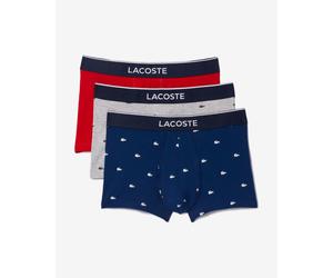 Boxer Lacoste imprimé extensible bleu marine blanc rouge (lot de 3) - M