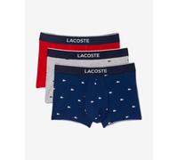 Boxer Lacoste imprimé extensible bleu marine blanc rouge (lot de 3) - S