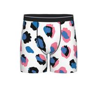 Boxer long pour homme imprimé girafe coloré - Respirant et extensible - Peau de léopard - Sous-vêtements confortables