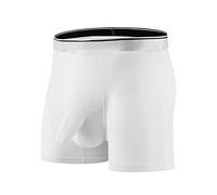 Boxer long pour homme - Taille élastique - Respirant - Style rétro - Coupe idéale pour le quotidien - Sans étiquette qui gratte - Un cadeau pour mon ami, Blanc., XXL