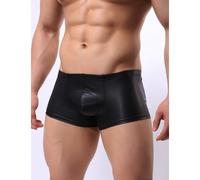 Boxer Moulant Noir Style Cuir - Taille: XL
