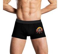 Boxer moulant pour homme motif pirate Skull Island Sunset Sous-vêtement respirant doux stretch Trunks Style5759, Comme indiqué sur la photo, XXL