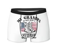 Boxer My Grandpa Is Not Just a Veteran, He's My Hero pour garçons et hommes, sous-vêtements ultra doux et respirants, style1027, Blanc 0., XXL