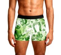 Boxer ou Slip Homme Décontracté à Imprimé Élégant de Noeud Papillon aux Couleurs de Saint-Patrick - Caleçon Homme en Coton pour Une Fête Irlandaise, Un Cadeau Thématique