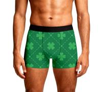 Boxer ou Slip Homme Décontracté à Imprimé Élégant de Noeud Papillon aux Couleurs de Saint-Patrick - Caleçon Homme en Coton pour Une Fête Irlandaise, Un Cadeau Thématique