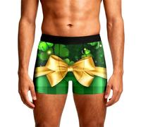 Boxer ou Slip Homme Décontracté à Imprimé Élégant de Noeud Papillon aux Couleurs de Saint-Patrick - Caleçon Homme en Coton pour Une Fête Irlandaise, Un Cadeau Thématique