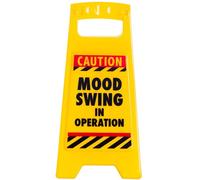 Boxer Pancarte d'avertissement en Plastique Jaune avec Inscription « Mood Swing »