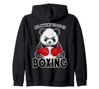 Boxer Panda avec Inscription « All I Want to Do is Cute Bear » Sweat à Capuche