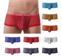 Boxer performant en maille pour homme avec pochette en U souple à séchage rapide avec poche bombée absorbant la transpiration Culotte de plage Dry Fit Sous-vêtement de fitness Sexy Sous-vêtement