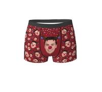 Boxer personnalisé avec visage avec image amusante pour Noël, anniversaire, homme, petit ami, mari, père, style 1, XL