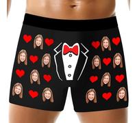 Boxer personnalisé avec visage avec image amusante pour Noël, anniversaire, homme, petit ami, mari, père, style 4, 3XL