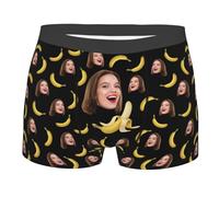 Boxer personnalisé imprimé sur Tous Les Visages pour Homme, Mari, Petit ami, Papa, Petite Amie, Femme, Photo, sous-vêtements, Saint-Valentin, nouveauté Moche, Boxer Banane, Short drôle