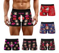 Boxer personnalisé pour homme avec photo, boxer personnalisé avec visage - Short amusant pour homme - Cadeaux personnalisés pour la Saint-Valentin, un anniversaire de mariage, un anniversaire, un