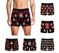Boxer personnalisé pour homme avec photo de visage, boxer personnalisé pour homme, sous-vêtements personnalisés pour homme, cadeaux pour la Saint-Valentin, un anniversaire, Noël, cadeaux amusants pour