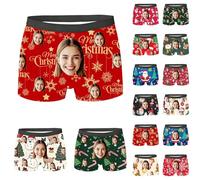 Boxer personnalisé pour homme avec photo du visage, boxer personnalisé pour homme avec visage de petite amie, sous-vêtements personnalisés pour homme - Cadeau amusant pour lui, #01-noir., M