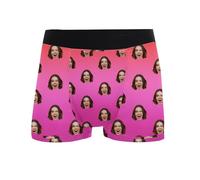 Boxer personnalisé pour homme avec photo imprimée 3D - Sous-vêtements doux et respirants - Cadeaux de Saint-Valentin pour homme, mari, petit ami, 01-2-Rose vif, L