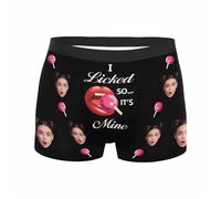 Boxer personnalisé pour homme avec photo visage - Cadeau amusant pour la Saint-Valentin, un anniversaire, un mari, un petit ami, 01-1-Rose vif, XL