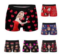 Boxer personnalisé pour homme avec visage - Boxer personnalisé pour moi - Cadeau amusant pour la Saint-Valentin, un mariage - Cadeau pour lui, #009-, M