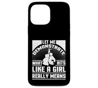 Boxer pour Femme avec Inscription « Hits Like a Girl » Coque pour iPhone 13 Pro Max