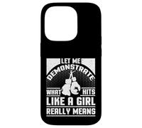 Boxer pour Femme avec Inscription « Hits Like a Girl » Coque pour iPhone 14 Pro