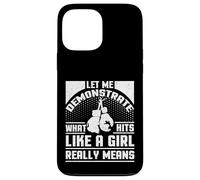 Boxer pour Fille avec Inscription « Hits Like a Girl » Coque pour iPhone 13 Pro Max