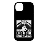 Boxer pour Fille avec Inscription « Hits Like a Girl » Coque pour iPhone 14 Plus