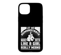 Boxer pour Fille avec Inscription « Hits Like a Girl » Coque pour iPhone 15 Plus