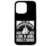 Boxer pour Fille avec Inscription « Hits Like a Girl » Coque pour iPhone 15 Pro Max