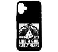 Boxer pour Fille avec Inscription « Hits Like a Girl » Coque pour iPhone 16 Plus