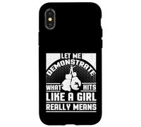 Boxer pour Fille avec Inscription « Hits Like a Girl » Coque pour iPhone X/XS
