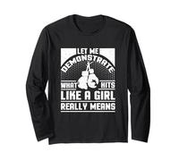 Boxer pour Fille avec Inscription « Hits Like a Girl » Manche Longue