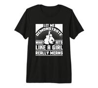 Boxer pour Fille avec Inscription « Hits Like a Girl » T-Shirt Haut de Gamme