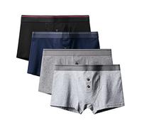 Boxer pour Homme 4 Pièces/Lot de Boxer en Coton Boutonné Slip pour Homme Respirant U Convexe pour Homme M-6Xl,03,XXL