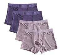 Boxer pour Homme 4Pcs Fibre De Bambou Plus Shorts De Grande Taille sous-Vêtements Respirants 5XL 6XL 7XL 8XL-Blue Bre_XXXL_4 Pièces