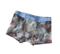 Boxer pour homme à imprimé floral en tissu transparent ultra fin avec poche bombée pour un look lingerie (L C)