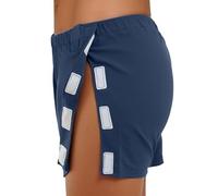 Boxer pour homme à ouverture latérale - Sous-vêtements de soin détachables pour hommes après une opération - Slip en coton uni pour les personnes âgées - Facile à mettre et à enlever, bleu, XL