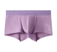 Boxer pour homme avec design ouvert sur le devant en coton respirant taille moyenne et pochette confortable (M, violet)