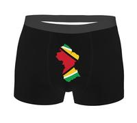 Boxer pour homme avec drapeau de la Guyane et carte, taille élastique